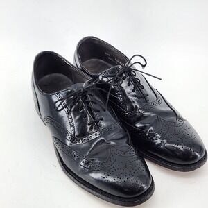 Vintage Dexter Dress Shoes Mens 8.5 M Black Patent Leather Oxford USA